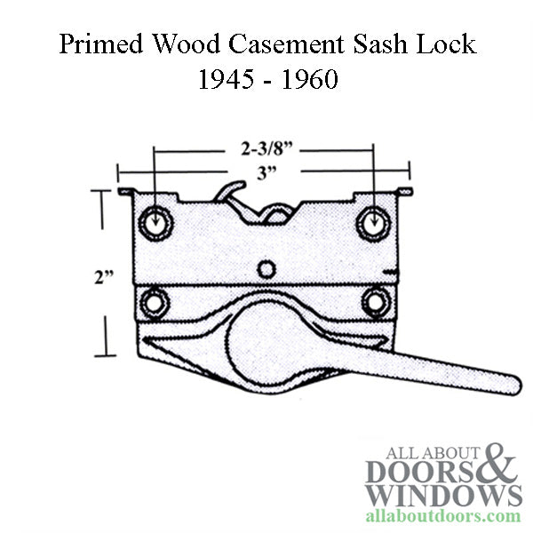 Discontinued - Andersen Casement Sash Lock 1945-1960 - Right, Bronze - Discontinued - Andersen Casement Sash Lock 1945-1960 - Right, Bronze