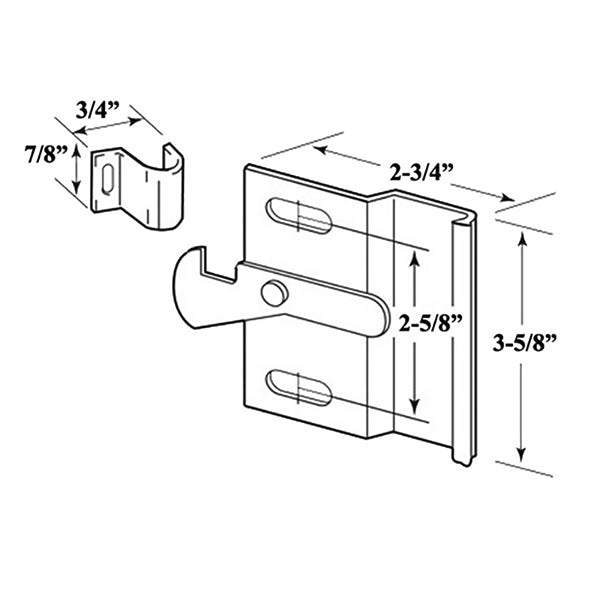 Left Handed Latch & Pull for Sliding Screen Door - Aluminum - Left Handed Latch & Pull for Sliding Screen Door - Aluminum