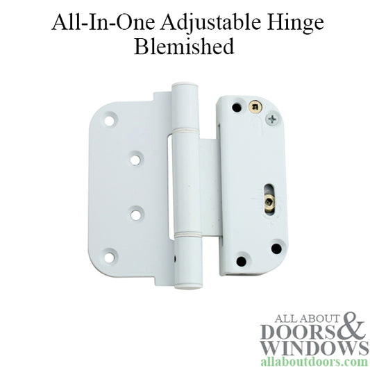 3-5/8" x 4" Adjustable White Hinge, All-In-One (V-H) NRP Door, Steel Base - Blemished