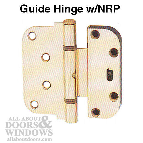 Ultimate 2D Adjustable Hinge, 3-5/8 x 4  Guide (H), NRP Outswing  doors - KTL Plated Brass