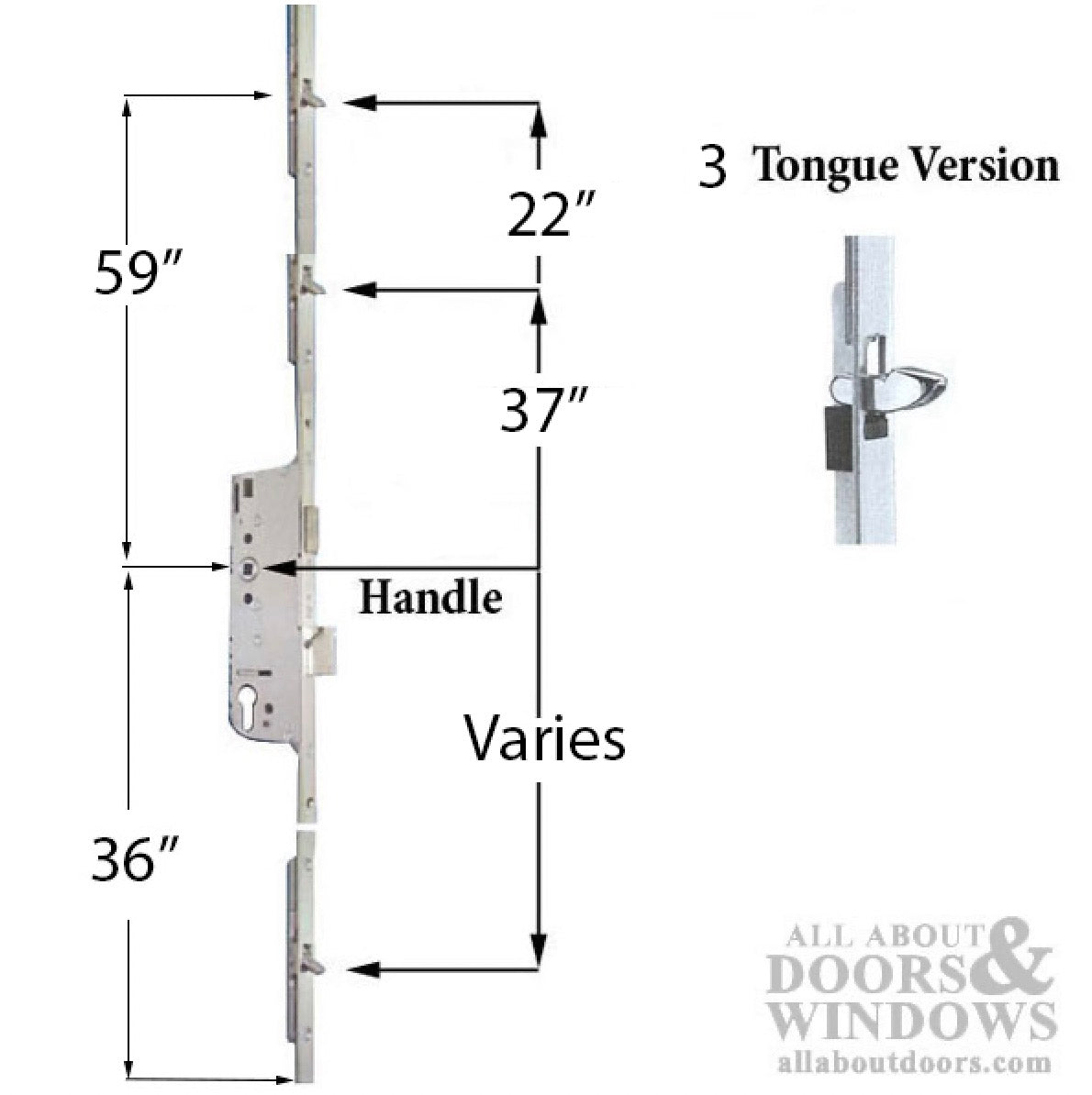 Hoppe 16mm Top Extension with 2 Tongues at 37.2 inches and 59.06 inches - Hoppe 16mm Top Extension with 2 Tongues at 37.2 inches and 59.06 inches