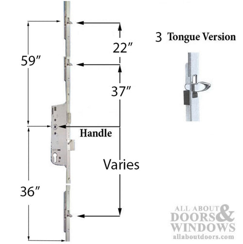 Hoppe 16mm Top Extension with 2 Tongues at 37.2 inches and 59.06 inches - Hoppe 16mm Top Extension with 2 Tongues at 37.2 inches and 59.06 inches