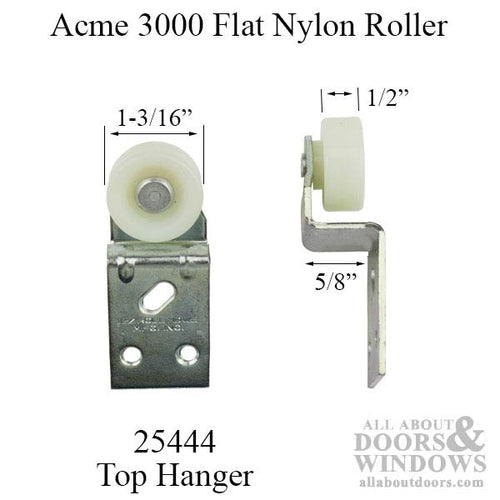 1-3/16 inch wheel, 5/8 offset, Wide Flat Nylon Roller- Acme 3000 - 1-3/16 inch wheel, 5/8 offset, Wide Flat Nylon Roller- Acme 3000