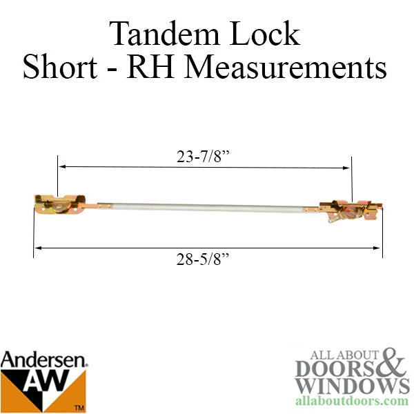 Andersen Window Short/Tandem Lock, Flushmount, E-Z Casement RH - Andersen Window Short/Tandem Lock, Flushmount, E-Z Casement RH