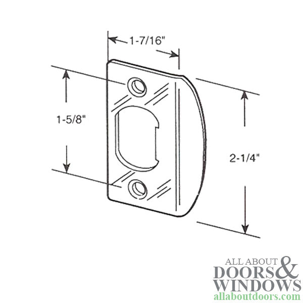 Latch strike - Standard - 1-5/8 Inch HC - Brass (Each) - Latch strike - Standard - 1-5/8 Inch HC - Brass (Each)