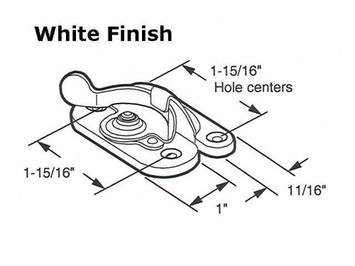 Sash / Cam Lock - Wood Sash Hardware, Stamped Steel - White - Sash / Cam Lock - Wood Sash Hardware, Stamped Steel - White