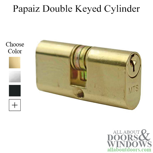 Papaiz Lock Cylinder, Double Keyed - Choose Color