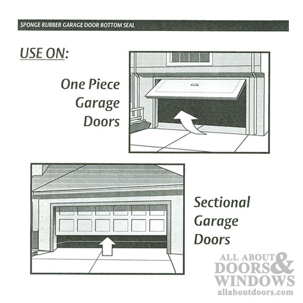 Garage Door Weatherstrip, Foam Style 10' Roll - Black - Garage Door Weatherstrip, Foam Style 10' Roll - Black