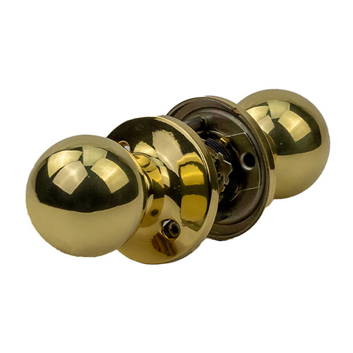 Kwikset Regina Passage Door Knob Polished Brass Regina Safelock Passage Handle - Kwikset Regina Passage Door Knob Polished Brass Regina Safelock Passage Handle