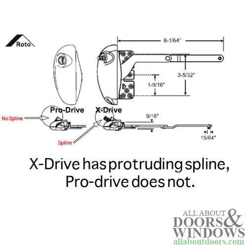 Roto Pro-Drive Split Arm Casement Operator - Right Hand - Roto Pro-Drive Split Arm Casement Operator - Right Hand