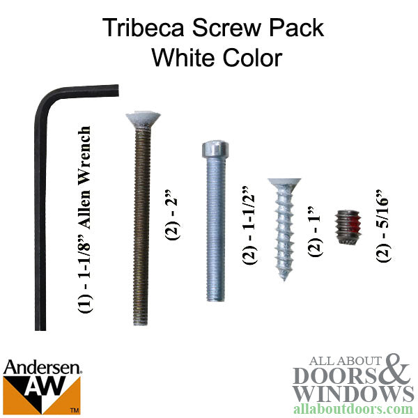 Tribeca Screw Pack for Hinged Door - White - Tribeca Screw Pack for Hinged Door - White