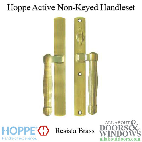 HOPPE HLS 9000 Sliding Door Handle Set Active Non-Keyed Outside Resista Brass - HOPPE HLS 9000 Sliding Door Handle Set Active Non-Keyed Outside Resista Brass