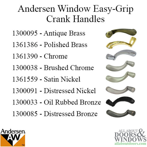 Andersen Window Improved/E-Z Casement Crank/Handle - Estate Style - Antique Brass - Andersen Window Improved/E-Z Casement Crank/Handle - Estate Style - Antique Brass