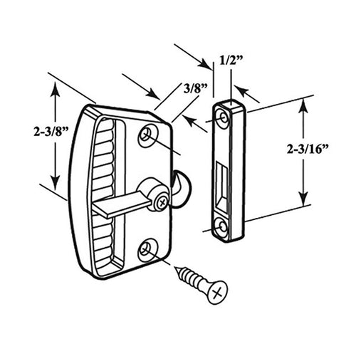 Deluxe Latch & Pull for Sliding Screen Door in Black - Deluxe Latch & Pull for Sliding Screen Door in Black