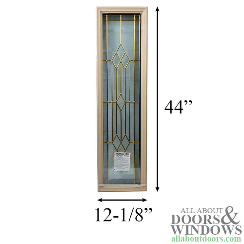 Rectangular Leaded Glass Door Lite 12-1/8
