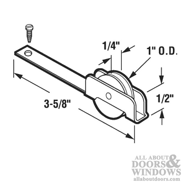 Straight Spring Tension Roller Assembly for 1 Inch Nylon Wheel for Sliding Screen Door - Straight Spring Tension Roller Assembly for 1 Inch Nylon Wheel for Sliding Screen Door