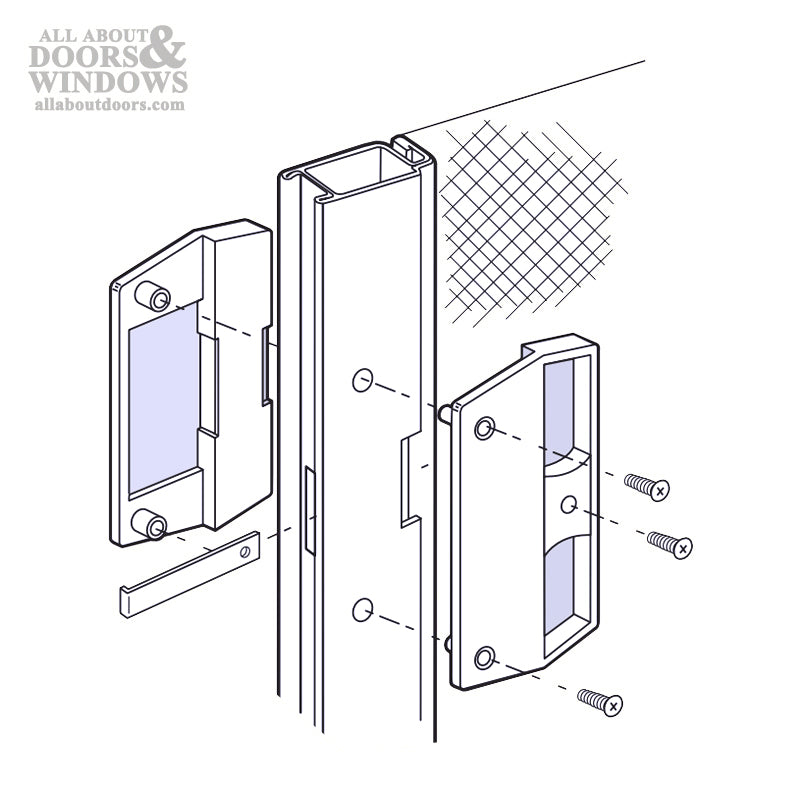 Non-Handed Latch & Pull for Sliding Screen Door - Black - Non-Handed Latch & Pull for Sliding Screen Door - Black