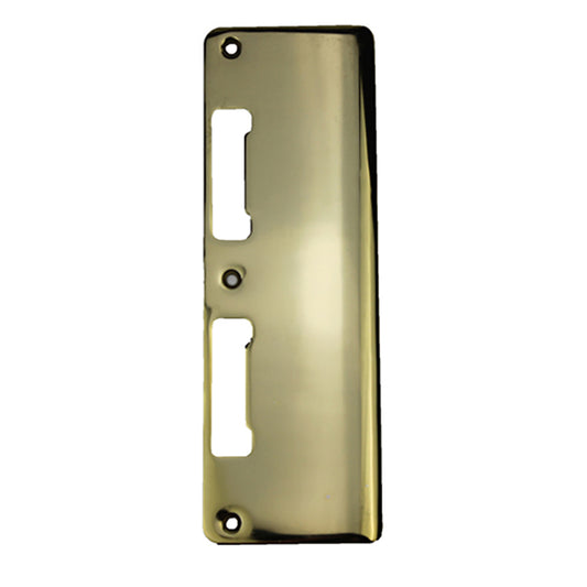 Latch & Deadbolt Strike Plate, 2.94 x 8.82  Extra Wide - Plated Polished Brass