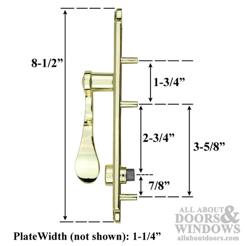 3-Post Storm Door Handle Set, Brass exterior Lever with Interior Latch & Deadbolt Lock - Tan - 3-Post Storm Door Handle Set, Brass exterior Lever with Interior Latch & Deadbolt Lock - Tan