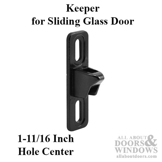 Keeper - Sliding Patio Door, Diecast - Wide 3/4 inch - Black