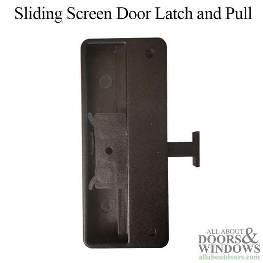 Sliding Screen Door Latch and Pull, Non Handed - Black