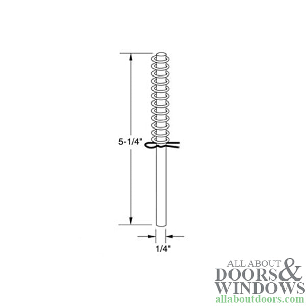 Leigh Top Corner Pivot Rod, 1/4 Diameter,  w/ Spring - Leigh Top Corner Pivot Rod, 1/4 Diameter,  w/ Spring