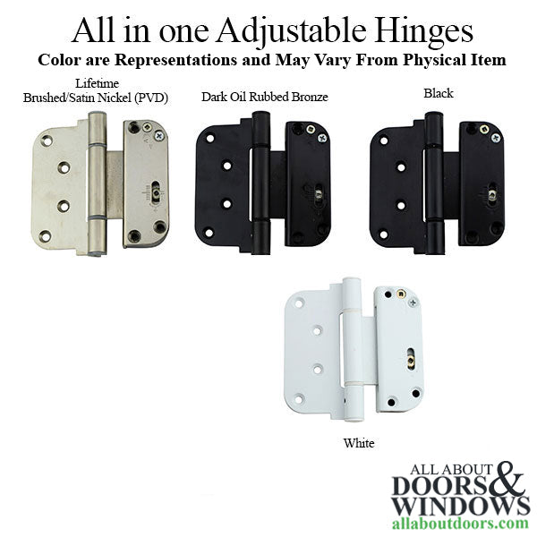 3-5/8 x 4 Adjustable Hinge, All in one (V-H) NRP Door, Steel Base - 3-5/8 x 4 Adjustable Hinge, All in one (V-H) NRP Door, Steel Base
