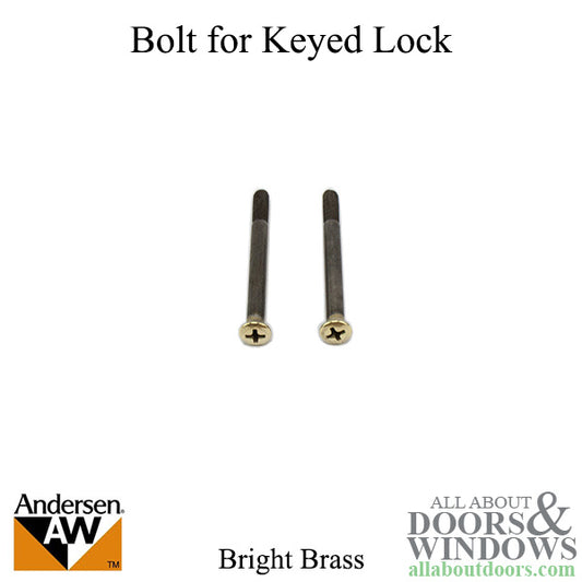 Bolt for Keyed Lock, 2 1/4 x 10, Bright Brass, Pair