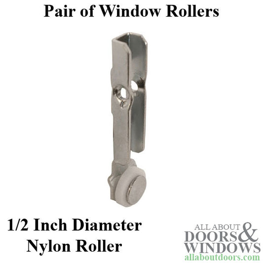 Roller Assembly (Flat) - Sliding Windows, Vertical Rail - Nylon / Steel