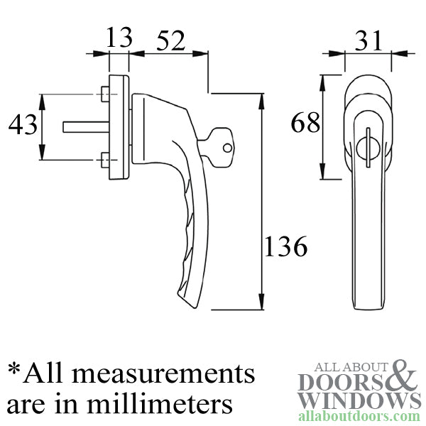 Luxembourg Lockable TBT Handle for Tilt and Turn Windows - Luxembourg Lockable TBT Handle for Tilt and Turn Windows