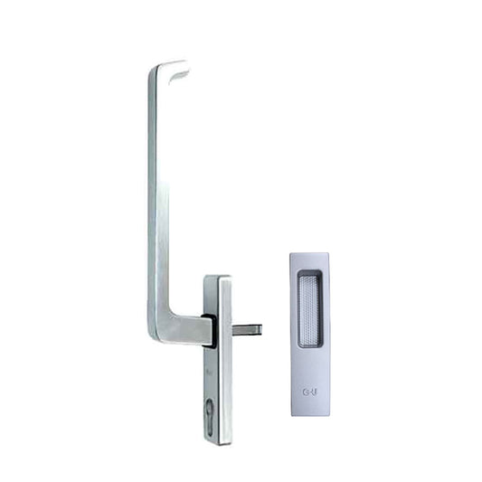 DIRIGENT Turn Handles, Inside and Outside, No Cylinder Holes, Silver