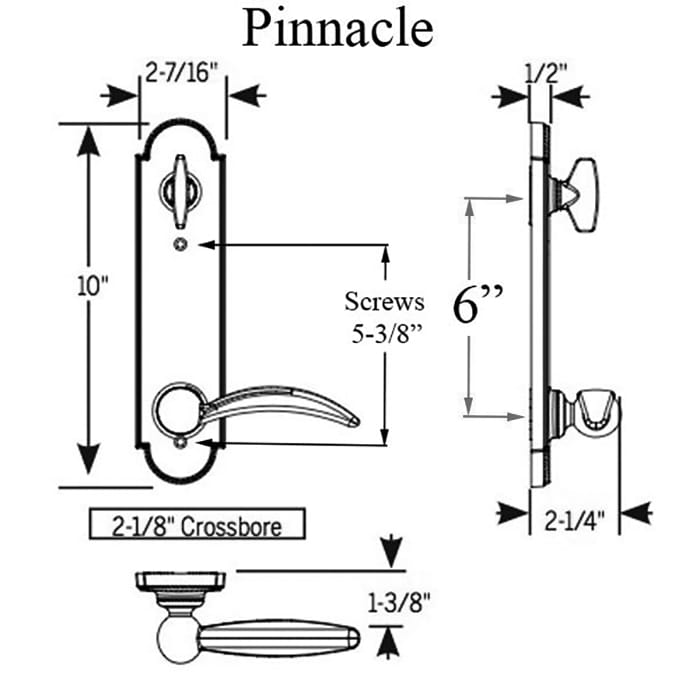 Trilennium Pinnacle Dummy Fixed Levers 1-3/4 door - Trilennium Pinnacle Dummy Fixed Levers 1-3/4 door