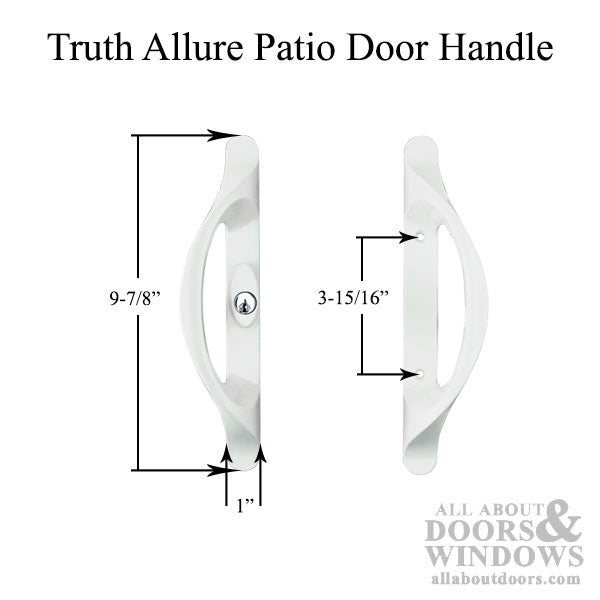 Truth Active Sliding Door Handle with Centered Key Cylinder - Truth Active Sliding Door Handle with Centered Key Cylinder