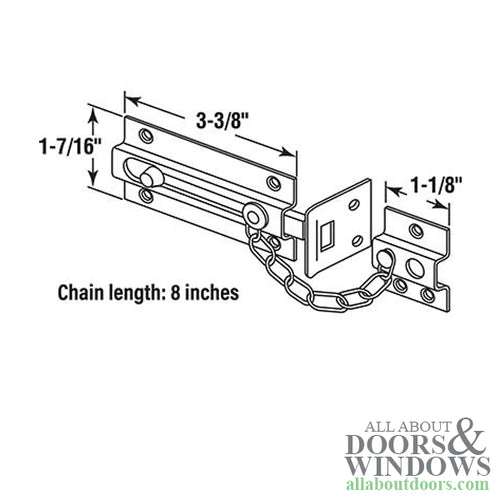 Chain Lock - Deadbolt - Heavy Duty - Brass Plated - Chain Lock - Deadbolt - Heavy Duty - Brass Plated