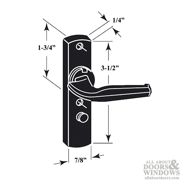 Storm Door Inside Latching Handle 1.75 Inch Hole Spacing - Storm Door Inside Latching Handle 1.75 Inch Hole Spacing