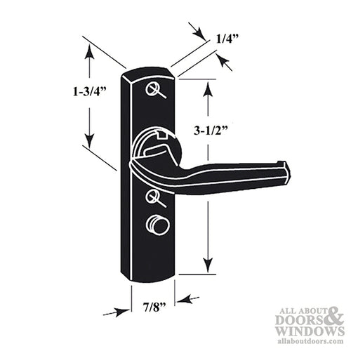 Storm Door Inside Latching Handle 1.75 Inch Hole Spacing - Storm Door Inside Latching Handle 1.75 Inch Hole Spacing