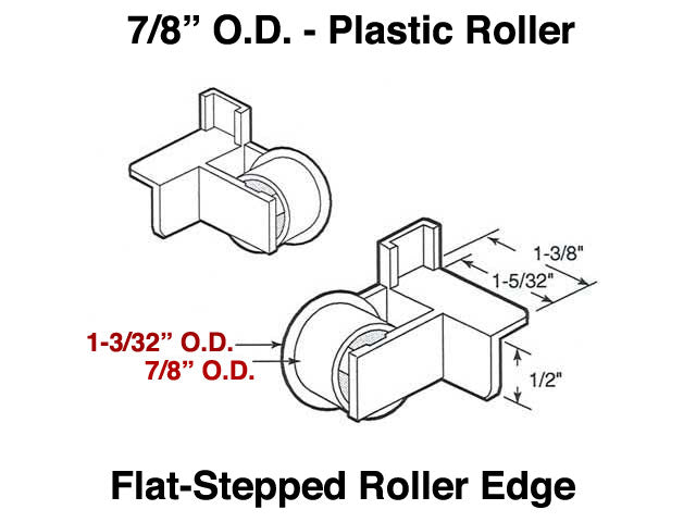 Roller Assembly - Drawer Guide - 7/8 In - 2 Pack - Roller Assembly - Drawer Guide - 7/8 In - 2 Pack