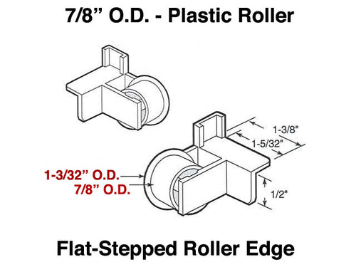 Roller Assembly - Drawer Guide - 7/8 In - 2 Pack - Roller Assembly - Drawer Guide - 7/8 In - 2 Pack