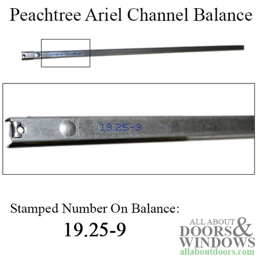 Peachtree Ariel 19-1/4-9 Channel Balance, 4248 Tempered Glass Non-Tilt Window