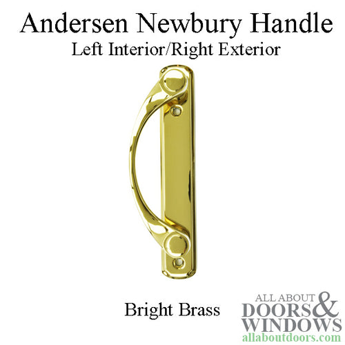 Andersen Newbury Gliding Door Single Handle - Left Interior/Right Exterior - Bright Brass - Andersen Newbury Gliding Door Single Handle - Left Interior/Right Exterior - Bright Brass