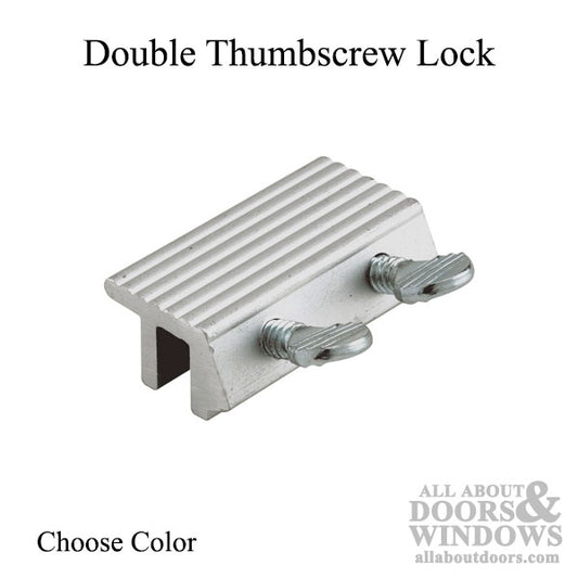 Sliding Window or Door Double Thumbscrew Lock - Choose Color