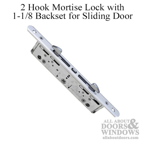 ROTO 2 Hook Mortise Lock  Sliding Door Mortise Lock With 2 Hook With 1.125 Inch  Backset - ROTO 2 Hook Mortise Lock  Sliding Door Mortise Lock With 2 Hook With 1.125 Inch  Backset