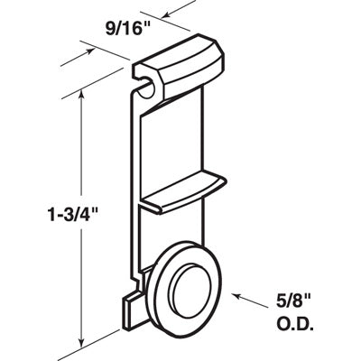 Roller Assembly (Flat) - Sliding Windows, Vertical Rail - Aluminum / Nylon - Roller Assembly (Flat) - Sliding Windows, Vertical Rail - Aluminum / Nylon