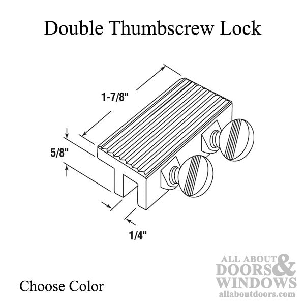 Sliding Window or Door Double Thumbscrew Lock - Choose Color - Sliding Window or Door Double Thumbscrew Lock - Choose Color