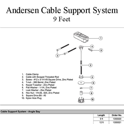 Andersen Cable Support System, Bay or Bow Window - 9 Foot - Andersen Cable Support System, Bay or Bow Window - 9 Foot