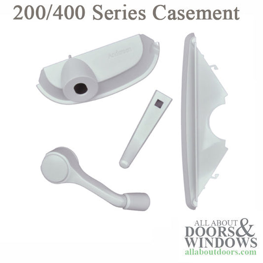 Andersen Improved Casement Window Handle For  200 400 Series Windows Hardware Pack Folding Opener Traditional White
