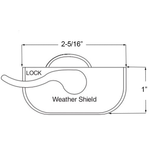 Weather Shield Logo Recessed w/ Flange window sash lock,  Left Hand - Weather Shield Logo Recessed w/ Flange window sash lock,  Left Hand