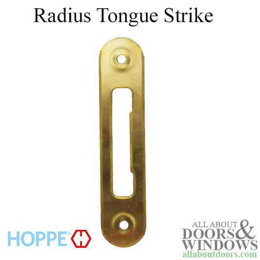 Strike Plate, PT0003N, Radius Tongue 1.00 x 4.62 -Brass