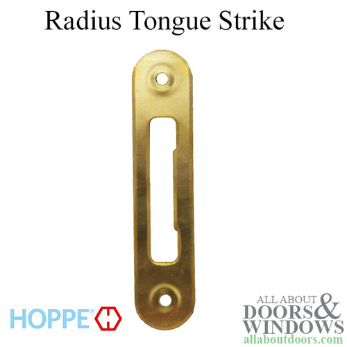 Strike Plate, PT0003N, Radius Tongue 1.00 x 4.62 -Brass - Strike Plate, PT0003N, Radius Tongue 1.00 x 4.62 -Brass