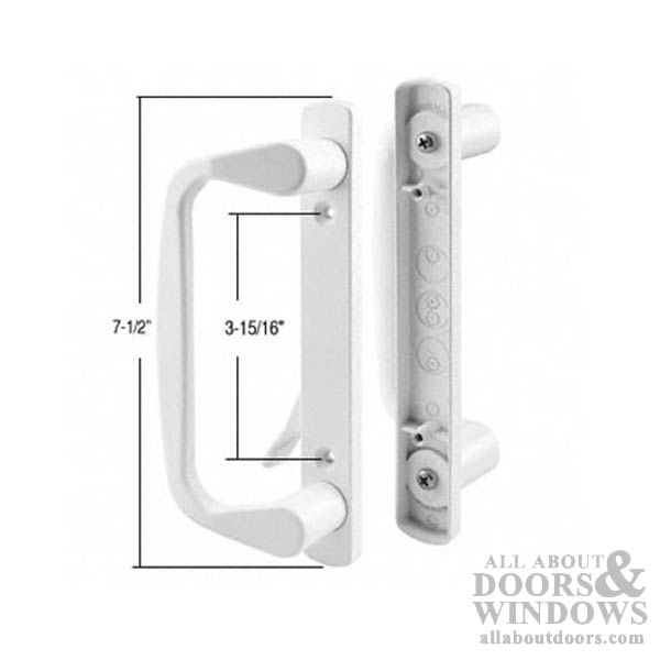 Handle set 3-15/16 H.C.- Decorative -White - Handle set 3-15/16 H.C.- Decorative -White